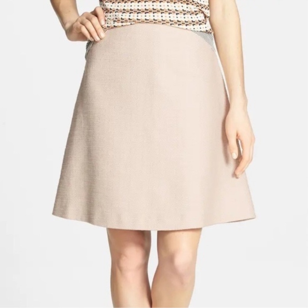 Tory Burch Denise A-line cream silk lined 8 zipper tweed textured mini skirt - Picture 15 of 15